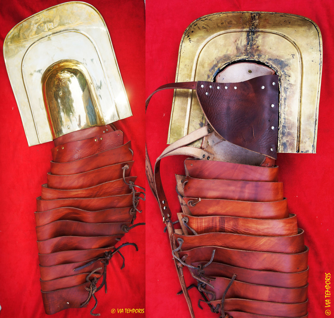 LEATHER MANICA WITH BRASS GALERUS