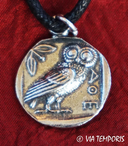 ANCIENT JEWERLY - ROMAN PENDANT WITH ATHENS COIN