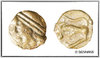 BRONZE POTIN OF THE SEQUANI AT THE "BIG HEAD" (80-50) - REPRODUCTION OF GALLIC COINS