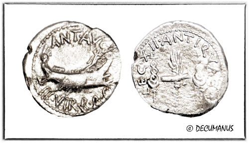 DENIER OF MARK ANTONY - LEG XII ANTIQUAE (32-31 BC) - REPRODUCTION OF ROMAN REPUBLIC