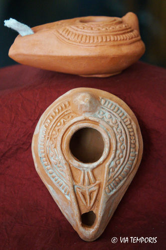 BYZANTINE OIL LAMP WITH WIDE CENTRAL HOLE