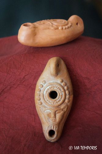 EGYPTIAN OIL LAMP WITH MASK