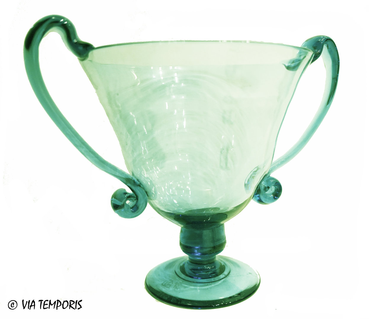 GALLO-ROMAN GLASSWARE - KANTHAROS (green)