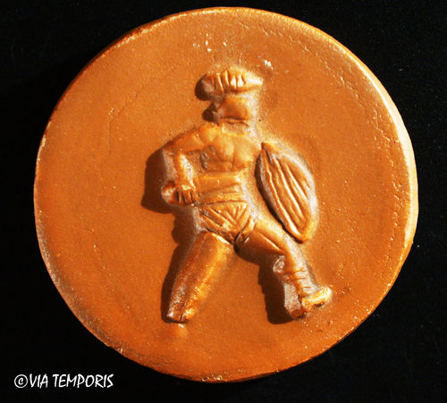MAGNET IN TERRA SIGILLATA FROM SOUTHERN GAUL - GLADIATORS DECORATION I