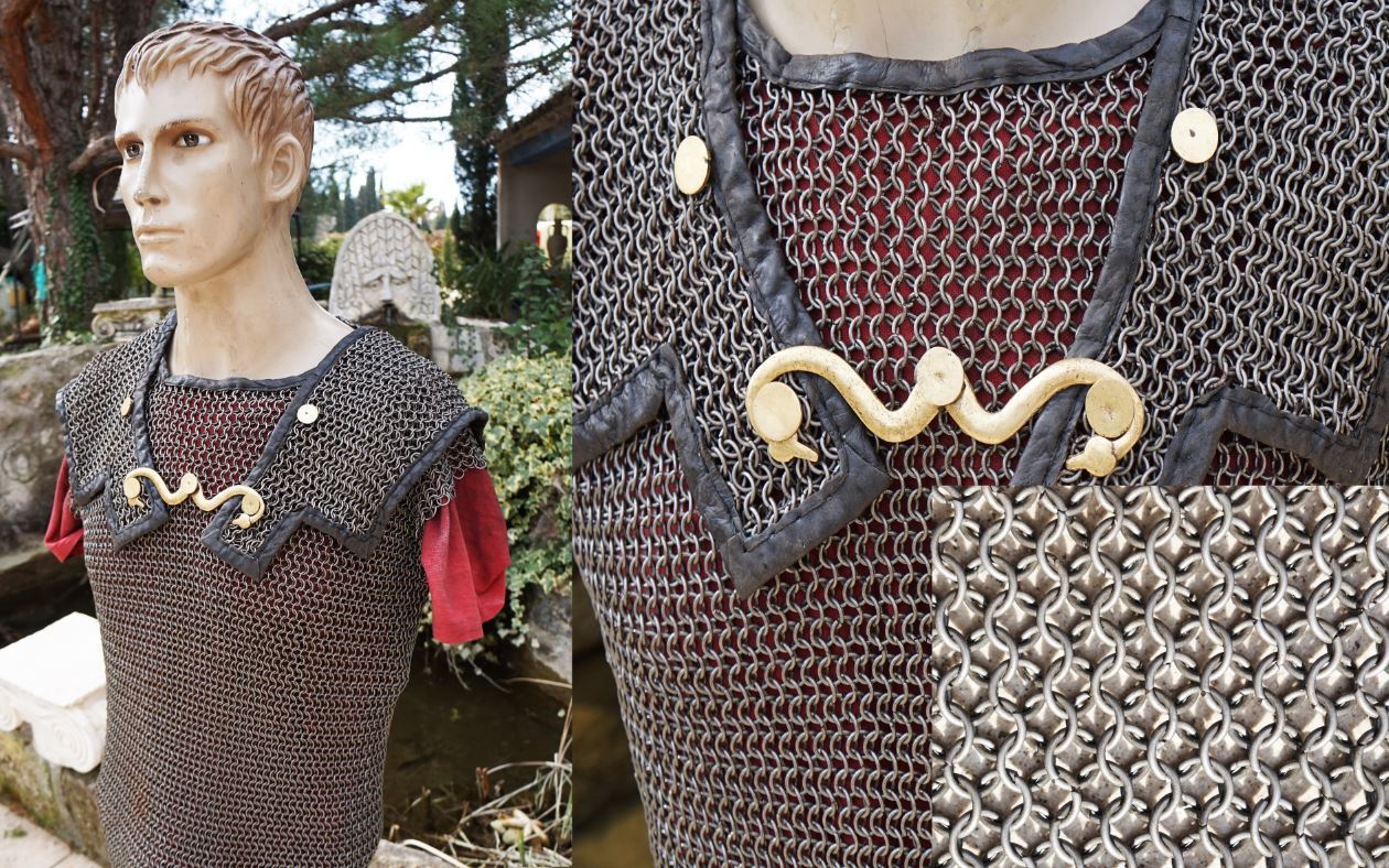 ROMAN CUIRASS - LORICA HAMATA WITH OPEN AND ROUND RINGS 8 MM