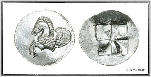 HEMI-DRACHM OF MARSEILLE WITH PEGASUS (525-500 BC) - REPRODUCTION OF GREEK MARSEILLE