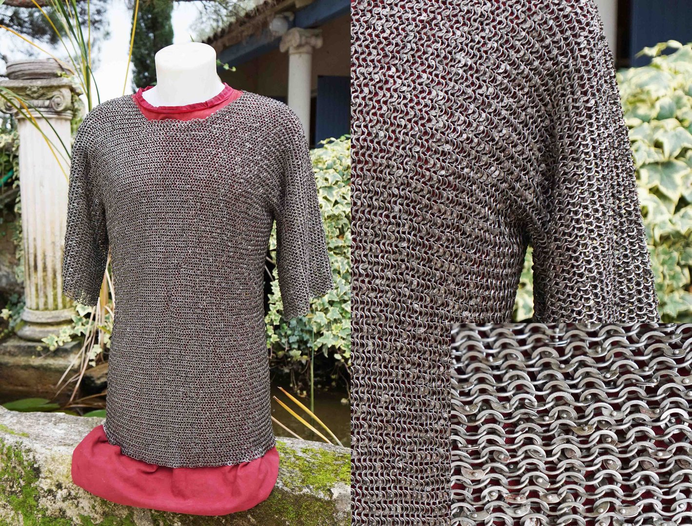 CHAINMAIL WITH MID-LENGHT SLEEVES - FULL AND RIV. FLAT RINGS 6 MM