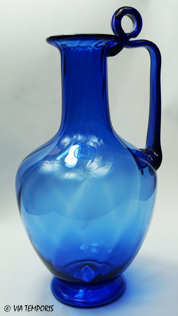 GALLO-ROMAN GLASSWARE - SMALL BLUE CARAFE