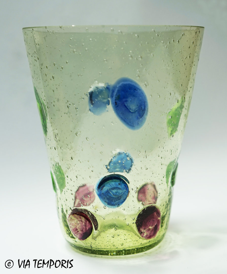 GALLO-ROMAN GLASSWARE - CUP WITH CABOCHONS (thin glass)