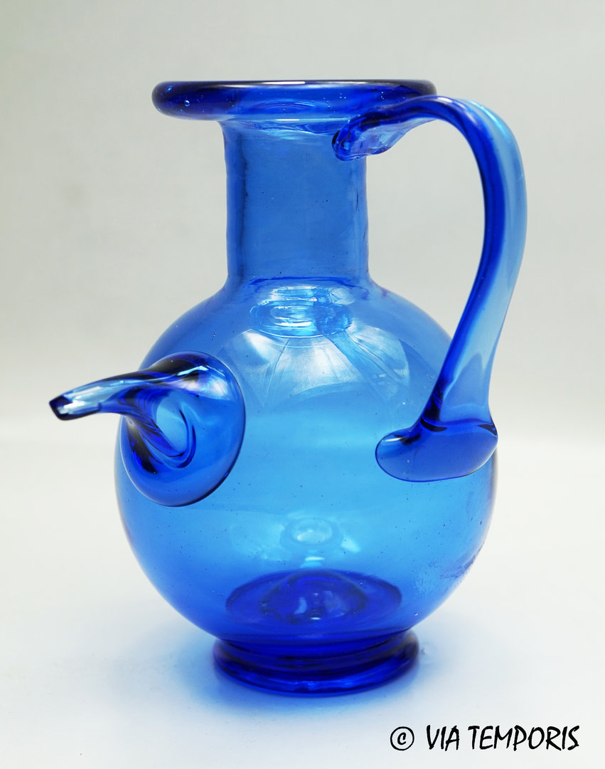 GALLO-ROMAN GLASSWARE - SMALL ROYAL BLUE BABY BOTTLE