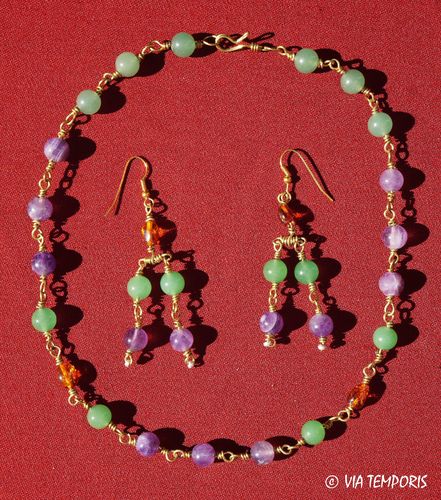 ANCIENT - JEWELRY - NECKLACE AND EARRINGS MODEL AGRIPPINE