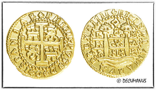 8 ESCUDOS OF PHILIPPE V OF SPAIN (1711) - REPRODUCTION OF MODERN PERIOD
