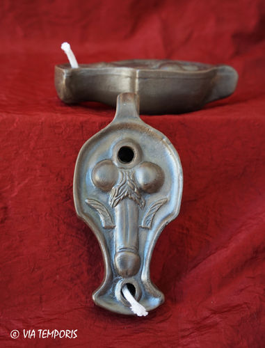 GALLO-ROMAN OIL LAMP WITH WINGED PHALLUS