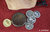 LEATHER PURSE WITH SIX ROMAN COINS - REPRODUCTIONS