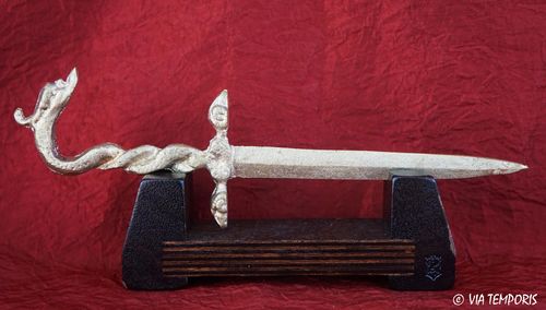 LETTER OPENER IN THE SHAPE OF ROMAN GLADIUS WITH DOLPHIN