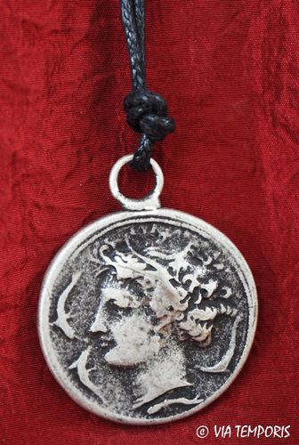 ANCIENT JEWERLY - GREEK PENDANT WITH SYRACUSE COIN