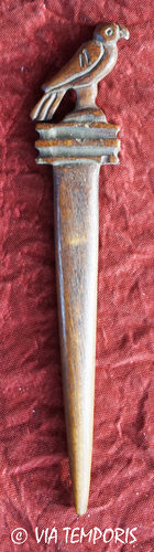 ROMAN BONE HAIRPIN OR STYLUS - EAGLE AT REST