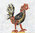 ROMAN MOSAIC - SMALL MEDALLION WITH A ROOSTER - SQUARE SHAPE