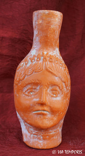 GALLO-ROMAN CERAMIC - ROMAN BOTTLE WITH WOMAN HEAD DECORATION II