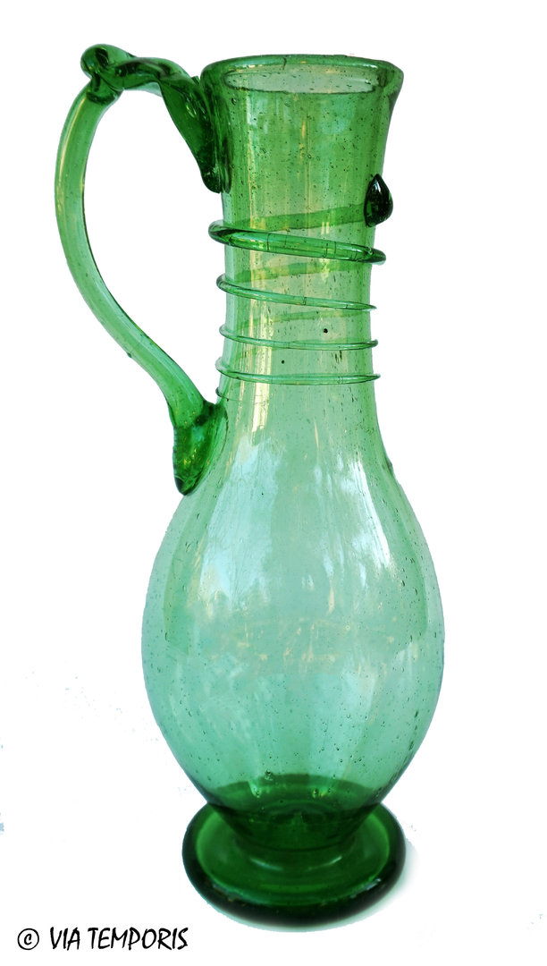 GALLO-ROMAN GLASSWARE - SMALL CARAFE WITH SPIRALS