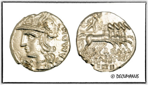 DENARIUS OF BAEBIA (137 B.C.) - REPRODUCTION OF THE ROMAN REPUBLIC