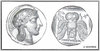 DEKADRACHM OF ATHENS WITH THE OWL (467-465 B.C.) - REPRODUCTION OF ANCIENT GREECE