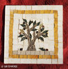 ROMAN MOSAIC - SMALL MEDALLION WITH AN OLIVE TREE - SQUARE MODEL 15 X 15 CM