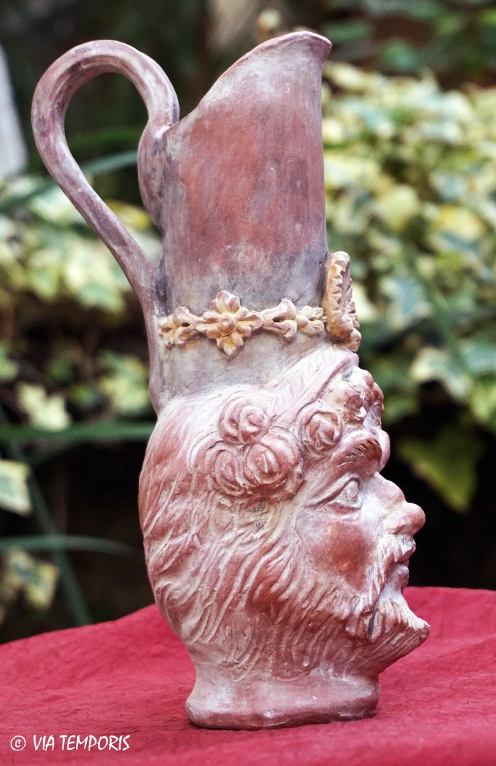 ANTIQUE POTTERY - OENOCHOE WITH SATYR'S HEAD - HIGHT MODEL