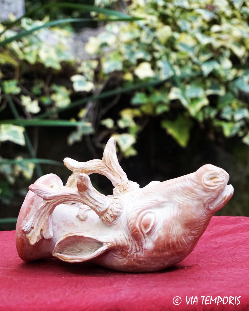 ANTIQUE POTTERY - RHYTON WITH DEER HEAD - MOD 2