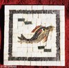 ROMAN MOSAIC - SMALL MEDALLION WITH A DOLPHIN - SQUARE SHAPE