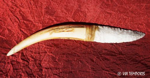 PREHISTORY - FLINT KNIFE WITH HORN HANDLE 9