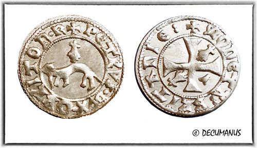 DOUBLE DENIER OF PETER II (1450-1457) - REPRODUCTION OF LOW MIDDLE AGE