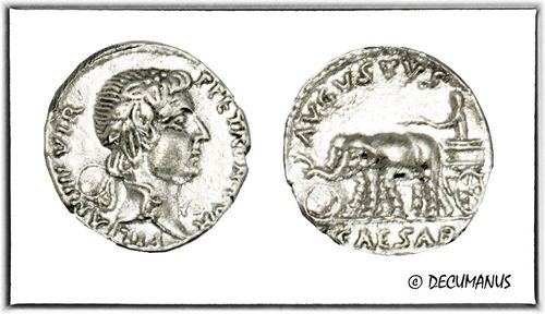 DENARIUS OF AUGUSTUS - PETRONIVS (19 BC) - REPRODUCTION OF ROMAN HIGHT EMPIRE