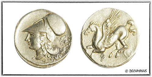 STATER OF CORINTH WITH PEGASUS (350-330 BC) - REPRODUCTION OF ANCIENT GREECE