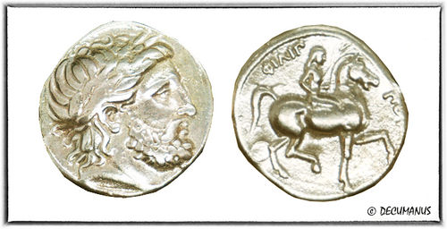 TÉTRADRACHME DE PHILIPPE II - MACÉDOINE (342-337 av. JC) - REPRODUCTION  GRECE ANTIQUE