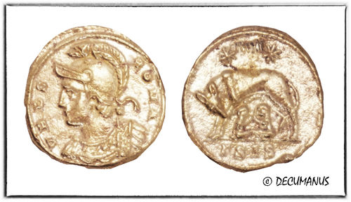 NUMMUS À LA LOUVE "URBS ROMA" ATELIER SISCIA (330-333) - REPRO DU BAS EMPIRE ROMAIN
