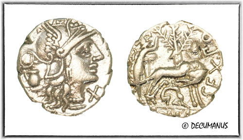 DENARUS OF POMPEIA (137 B.C.) - REPRODUCTION OF THE ROMAN REPUBLIC