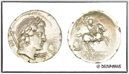 DENARIUS OF CREPUSIA (62 B.C.) - REPRODUCTION OF THE ROMAN REPUBLIC