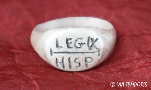 ANCIENT JEWERLY - ROMAN SILVER RING ENGRAVED WIITH "LEG IX HISP"