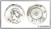 DENARIUS OF OCTAVIUS WITH VOTIVE SHIELD (35-34 BC) - REPRODUCTION OF ROMAN REPUB