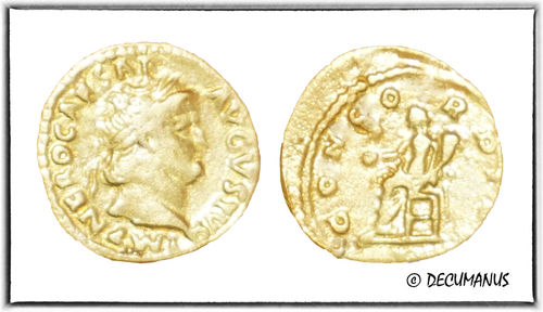 AUREUS OF NERO AT THE CONCORDIA (65) - REPRODUCTION OF ROMAN EMPIRE