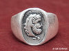 ANCIENT JEWERLY - ROMAN SILVER RING WITH AGED HERACLES