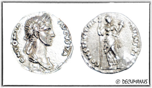 DENARIUS OF ANTONIA MINOR WITH CONSTANTIA (41-42) - REPRODUCTION OF ROMAN EMPIRE