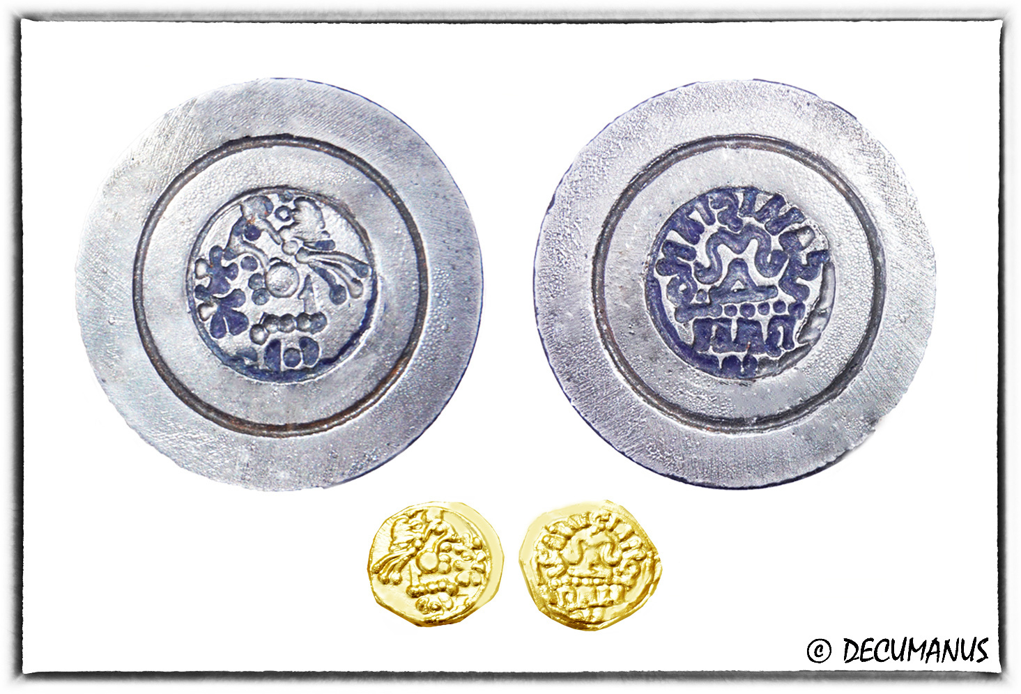 DIES OF COIN FOR A TRIENS OF BANASSAC (7th c. AD))