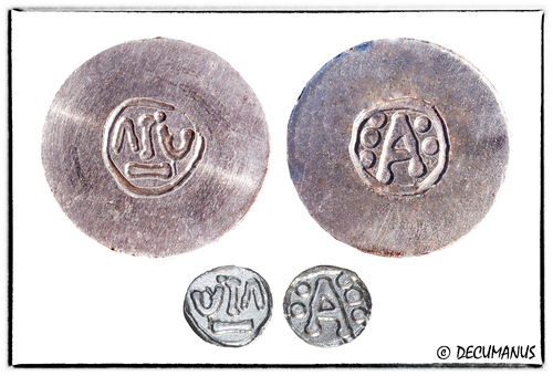 DIES OF DENIER WITH THE LETTER "A" - VIENNE (719-742)