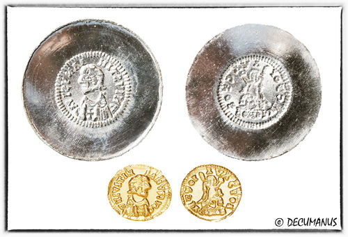 DIES FOR AN IMPERIAL TRIENS OF JUSTINIAN WITH THE VICTORY (6th c.)