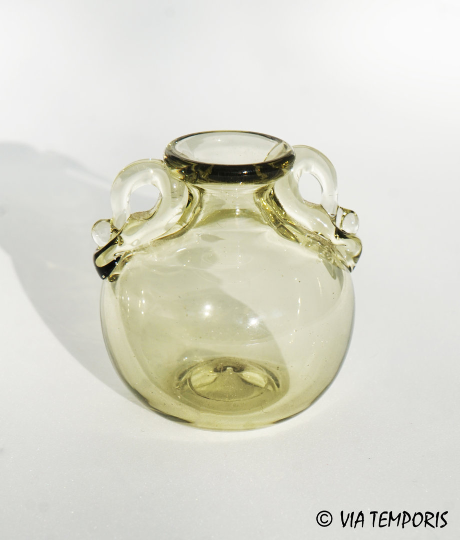GALLO-ROMAN GLASSWARE - SMALL ARYBALLOS OF GREEN COLOR