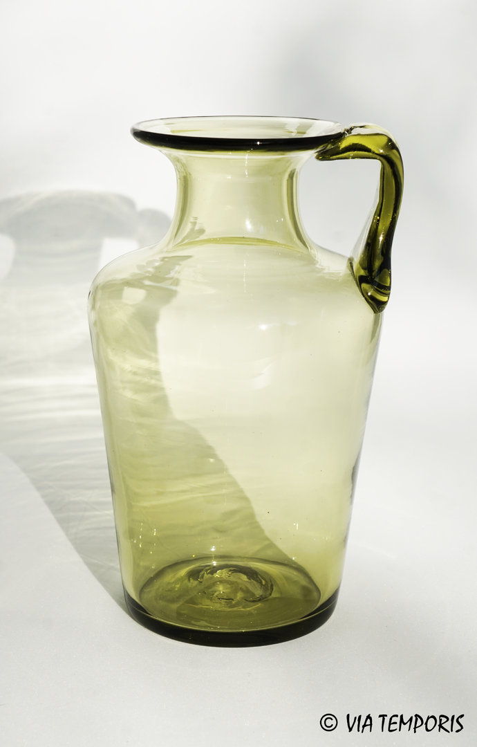 GALLO-ROMAN GLASSWARE - ROUND BASE BOTTLE WITH ONE HANDLE