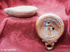 GALLO-ROMAN OIL LAMP WITH WINGED VICTORY AT LEFT MOD I