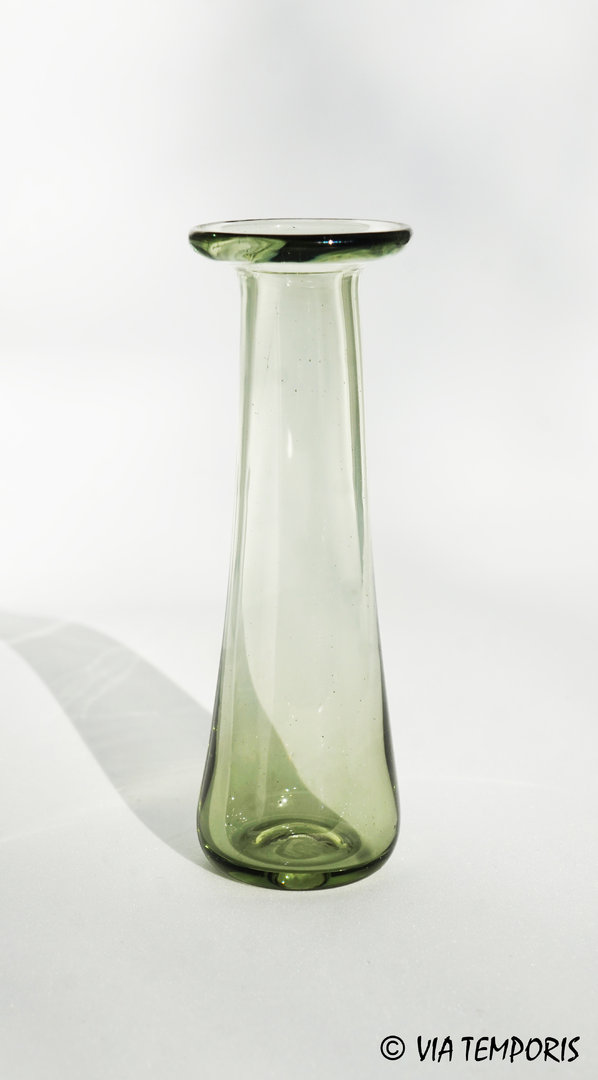 GALLO-ROMAN GLASSWARE - SMALL BALSAMARIUM BOTTLE - GREEN COLOR - HEIGHT 8,5 CM